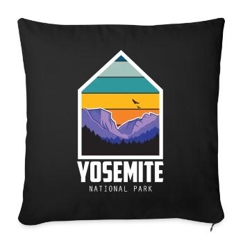 National Park Heartbeat Yosemite California Souve - Sofa pillowcase 17,3'' x 17,3'' (45 x 45 cm) - black - Front