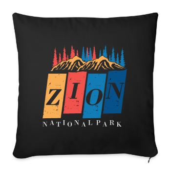 Zion Nationalpark Souvenir Canyon Utah Wandern Cam - Sofakissenbezug 45 x 45 cm - Schwarz - Vorne