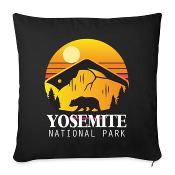 Yosemite National Park California Grizzly Bear Campi - Sofa pillowcase 17,3'' x 17,3'' (45 x 45 cm) - black - Front