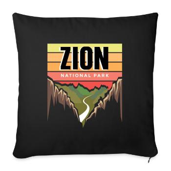 National Park Souvenir Utah Zion Canyon Nature Wall - Sofa pillowcase 17,3'' x 17,3'' (45 x 45 cm) - black - Front