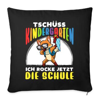 Schulkind Einschulung Fuchs - Sofakissenbezug 45 x 45 cm - Schwarz - Vorne