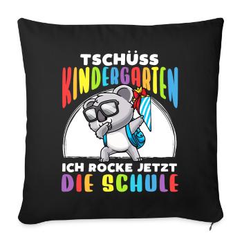 Schulkind Einschulung Koala - Sofakissenbezug 45 x 45 cm - Schwarz - Vorne
