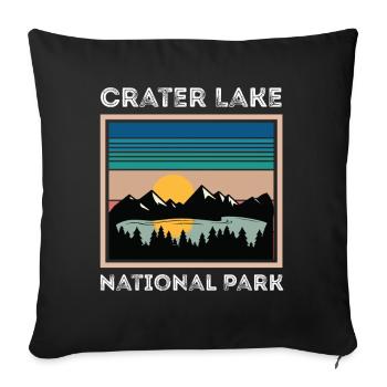Crater Lake Camping Volcano Lake Randonnée - Housse de coussin décorative 45 x 45 cm - noir - Devant