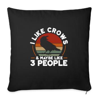 Corbeau Corbeau Oiseau Corbeau Oiseaux Nature Corbeau GEschenk - Housse de coussin décorative 45 x 45 cm - noir - Devant