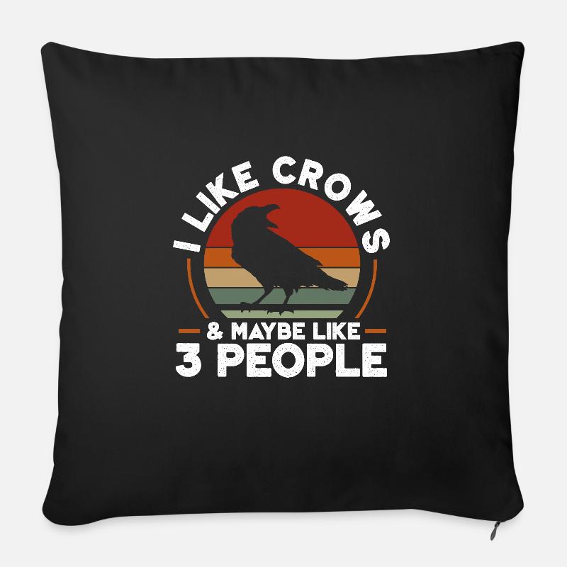 Rabe Krähe Vogel Kraehe Vögel Natur Crow GEschenk - Sofakissenbezug 45 x 45 cm - Schwarz