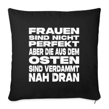 Lustiger Ossi Spruch - Ostdeutsche - Sofakissenbezug 45 x 45 cm - Schwarz - Vorne