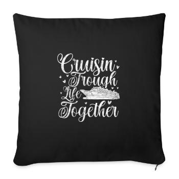 Cruise Cruise Ship Holiday Ship Gift - Sofa pillowcase 17,3'' x 17,3'' (45 x 45 cm) - black - Front