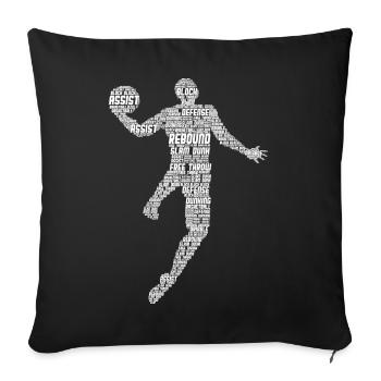 Basketball Basketballer Jungen Herren Kinder - Sofakissenbezug 45 x 45 cm - Schwarz - Vorne