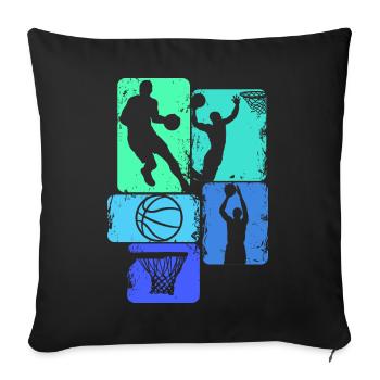 Basketball Basketballer Kinder Jungen Herren - Sofakissenbezug 45 x 45 cm - Schwarz - Vorne