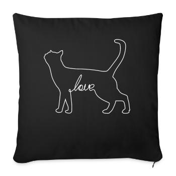 Cats Love Cat Lovers Kitten Ladies - Sofa pillowcase 17,3'' x 17,3'' (45 x 45 cm) - black - Front