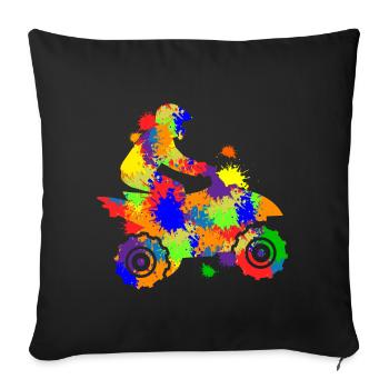 Quad Rider Offroad ATV Quad Biker Kids Boys - Sofa pillowcase 17,3'' x 17,3'' (45 x 45 cm) - black - Front