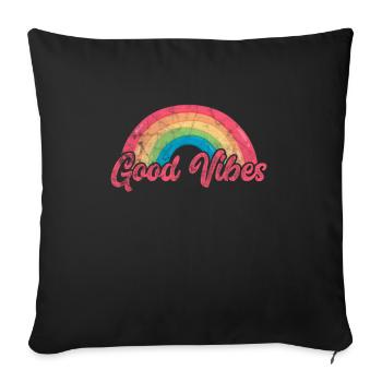 Hippie - Housse de coussin décorative 45 x 45 cm - noir - Devant