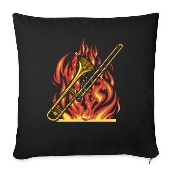 Musical instrument Trombonist Trombonist Musician Trombonist Trombon - Sofa pillowcase 17,3'' x 17,3'' (45 x 45 cm) - black - Front
