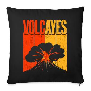 Vulcayes Geologie Vulkanologie Vulkanliebhaber Lav - Sofakissenbezug 45 x 45 cm - Schwarz - Vorne