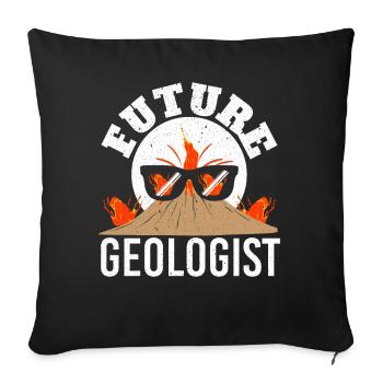 Zukünftiger Geologe Geologie Vulkanologie Vulkan L - Sofakissenbezug 45 x 45 cm - Schwarz - Vorne