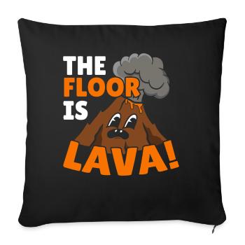 The soil is lava geology volcanology volcano - Sofa pillowcase 17,3'' x 17,3'' (45 x 45 cm) - black - Front