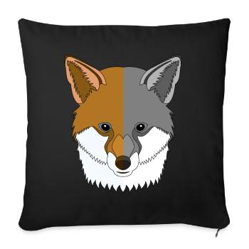 Motif animal sauvage de la forêt avec motif renard - Housse de coussin décorative 45 x 45 cm - noir - Devant