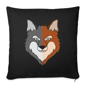 Motif d’animal sauvage de la forêt avec un design de renard - Housse de coussin décorative 45 x 45 cm - noir - Devant