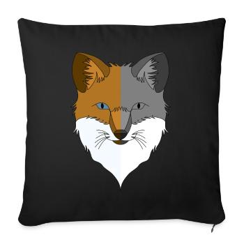 Motif animal sauvage de la forêt avec motif renard - Housse de coussin décorative 45 x 45 cm - noir - Devant