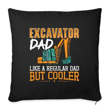 Excavators Excavators Construction Workers Excavator Driver Gift - Sofa pillowcase 17,3'' x 17,3'' (45 x 45 cm) - black - Front