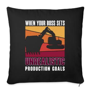 Excavator Driver Excavators Excavators Construction Worker Gift - Sofa pillowcase 17,3'' x 17,3'' (45 x 45 cm) - black - Front