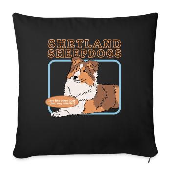 Chiens de berger Shetland | Cadeau de propriétaire de chien - Housse de coussin décorative 45 x 45 cm - noir - Devant