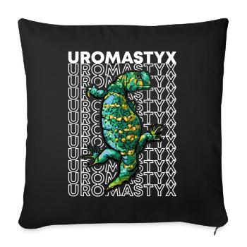 Uromastyx 80's Style Reptile Keeper Lizard - Sofa pillowcase 17,3'' x 17,3'' (45 x 45 cm) - black - Front