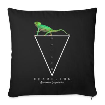 Veiled Chameleon Geometric Reptile Keeper - Sofa pillowcase 17,3'' x 17,3'' (45 x 45 cm) - black - Front