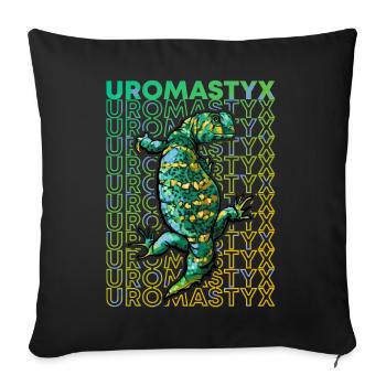 Uromastyx 80's Reptile Keeper Lizard Owner - Sofa pillowcase 17,3'' x 17,3'' (45 x 45 cm) - black - Front