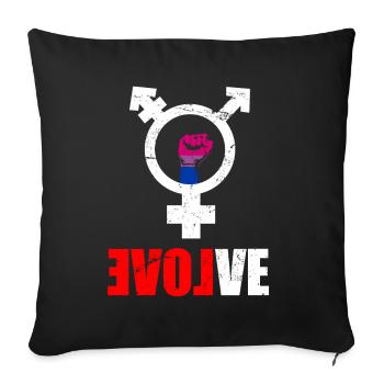 LGBT Rainbow Gay Pride Homo Lesbian Gay - Sofa pillowcase 17,3'' x 17,3'' (45 x 45 cm) - black - Front