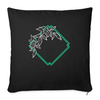 Natural Frame Square Leaf Ornamentation - Sofa pillowcase 17,3'' x 17,3'' (45 x 45 cm) - black - Front