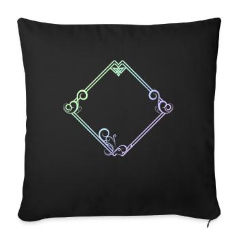 Colorful ornamental frames - Sofa pillowcase 17,3'' x 17,3'' (45 x 45 cm) - black - Front