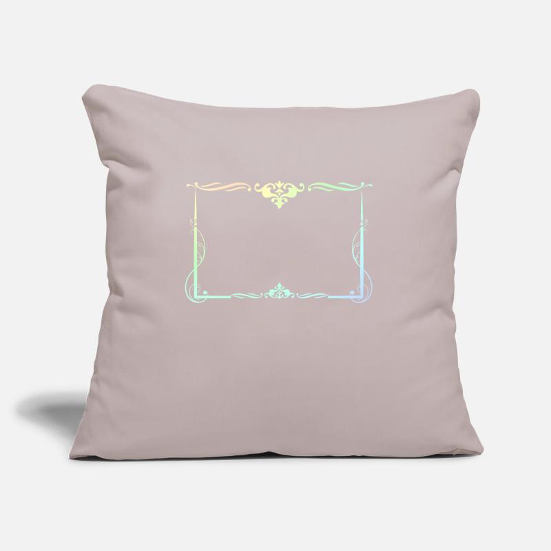 Colorful rectangular frame with ornaments Sofa pillowcase 17,3'' x 17,3'' (45 x 45 cm)