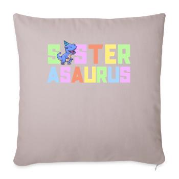 Sœur Asaurus Dinosaur Fête d’anniversaire T-Rex - Housse de coussin décorative 45 x 45 cm - taupe clair - Devant