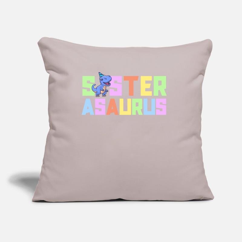 Sister Asaurus Dinosaur Birthday Party T-Rex Sofa pillowcase 17,3'' x 17,3'' (45 x 45 cm)