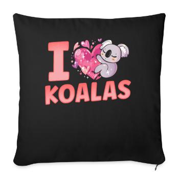 I Love Koalas Sweet Koala Animal Koala Bear - Sofa pillowcase 17,3'' x 17,3'' (45 x 45 cm) - black - Front
