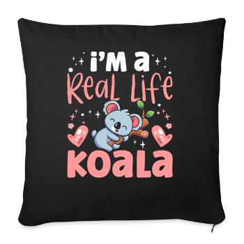 I Am A Real Koala Sweet Koala Bear Koalas Animal - Sofa pillowcase 17,3'' x 17,3'' (45 x 45 cm) - black - Front