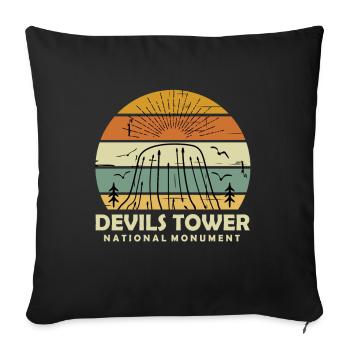 Wyoming National Monument Devils Tower Hiking Nature - Sofa pillowcase 17,3'' x 17,3'' (45 x 45 cm) - black - Front