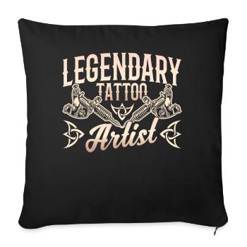 Tatoueur légendaire Tatoueur - Housse de coussin décorative 45 x 45 cm - noir - Devant