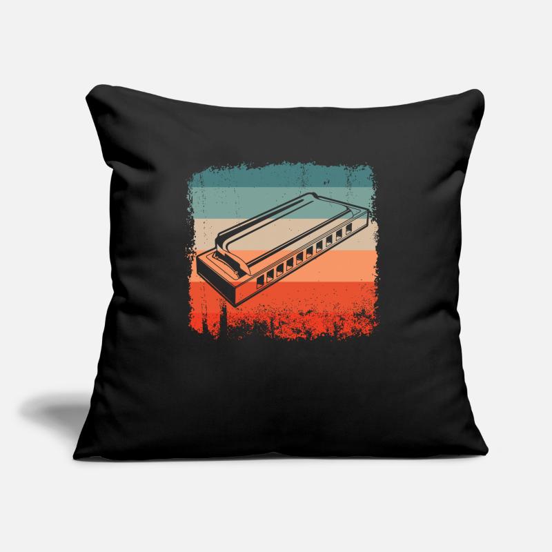 Retro Harmonica Player Silhouette Sofa pillowcase 17,3'' x 17,3'' (45 x 45 cm)