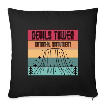 Devils Tower Wyoming National Monument Hiking Nature - Sofa pillowcase 17,3'' x 17,3'' (45 x 45 cm) - black - Front
