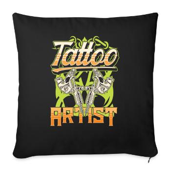 Tattoo Artist Tattoo Studio Tattoo Tattoo - Sofa pillowcase 17,3'' x 17,3'' (45 x 45 cm) - black - Front