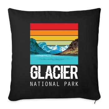 Glacier National Park Souvenir Montana États-Unis - Housse de coussin décorative 45 x 45 cm - noir - Devant