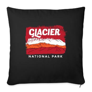 Glacier Souvenir Parc national des monts Montana - Housse de coussin décorative 45 x 45 cm - noir - Devant