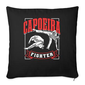 Capoeira Fighter Hobby Arts Martiaux Brésilien - Housse de coussin décorative 45 x 45 cm - noir - Devant