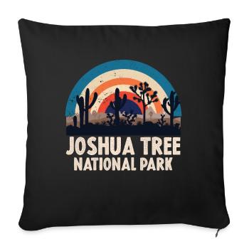 Joshua Tree Nationalpark Kakteen Wandern Camping - Sofakissenbezug 45 x 45 cm - Schwarz - Vorne