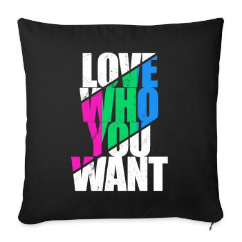 LGBT Rainbow Gay Pride Homo Lesbian Gay - Sofa pillowcase 17,3'' x 17,3'' (45 x 45 cm) - black - Front