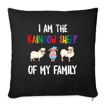 LGBT Rainbow Gay Pride Homo Lesbian Gay - Sofa pillowcase 17,3'' x 17,3'' (45 x 45 cm) - black - Front