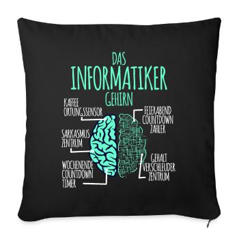 Informatiker Informatik Programmierer Nerd Geek - Sofakissenbezug 45 x 45 cm - Schwarz - Vorne