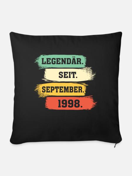 Legendär seit September 1998 Geburtstag Geschenk - Sofakissenbezug 45 x 45 cm - Schwarz